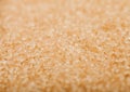 Close-Up shot of natural brown refined sugar cubes on white background. macro