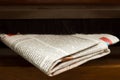 Close-up shot of newspaper coming in the mail box Royalty Free Stock Photo