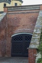 Close up shot of the old wooden gates. Background Royalty Free Stock Photo