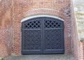 Close up shot of the old wooden gates. Background Royalty Free Stock Photo