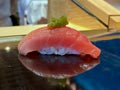 Close up shot on Omakase Otoro sushi