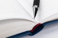 Close-up shot of opened diary and automatic pencil Royalty Free Stock Photo