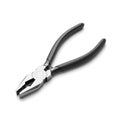 A pair of black handled combination pliers on a white background Royalty Free Stock Photo