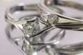 Close up shot of pair engagement / mariage rings isolated