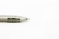 Close up shot of pen, ballpoint on white isolated background with copy space. Royalty Free Stock Photo