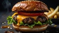 Close-up shot of a perfectly grilled burger patty