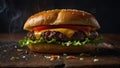 Close-up shot of a perfectly grilled burger patty