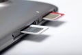 Close up shot of phone simcard chips Royalty Free Stock Photo