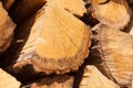 Close up shot of a pile of firewood stacked together Royalty Free Stock Photo
