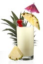 Close-up shot of pineapple milkshake. Royalty Free Stock Photo