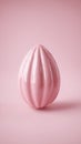 Title: Soft Pink Decorative Egg with Ribbed Pattern and Smooth Glaze Royalty Free Stock Photo
