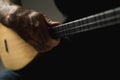 Close up shot of Playing Kopuz which is a string instrument Royalty Free Stock Photo
