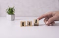 Close-up Shot of Q and A wooden blocks