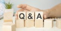 Close-up Shot of Q and A wooden Royalty Free Stock Photo