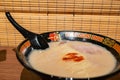 Close up shot of a ramen of the famous Ichiran restaurant