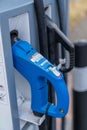 A close up shot of a Rapid Electric charging point plug