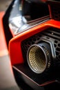 Rear exhaust pipe of a sports car Royalty Free Stock Photo