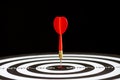 Close up shot red darts arrows in the target center Royalty Free Stock Photo