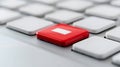 Red Delete Key on White Keyboard Closeup Good Resolution Stock Photo Royalty Free Stock Photo