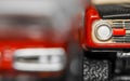 Close up shot of red diecast car models Royalty Free Stock Photo