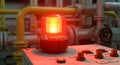 Red Warning Light on Industrial Control Panel Royalty Free Stock Photo