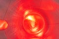 Close up shot of a red Whirlpool