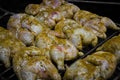 Close-up shot of roast chicken on a barbeque grill Royalty Free Stock Photo