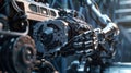 Robotic Arm and Gear System Close Up Royalty Free Stock Photo