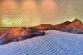 Close-up shot of rocks in the sand in The Oriental Metropolitan Museum in Nanjing, China