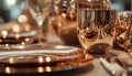 A rose gold culinary accessories, their reflective surfaces elevating the dining experience with a touch of