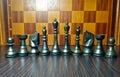 A group shot of the Royal Black Chessmen Royalty Free Stock Photo