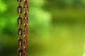 Close up shot on rusty heavy metal chains. Royalty Free Stock Photo