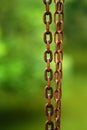 Close up shot on rusty heavy metal chains. Royalty Free Stock Photo