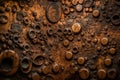 Close-Up Shot of Rusty Metal Surface with Intricate Patterns and Textures Royalty Free Stock Photo