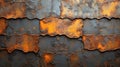 A close-up shot of a rusty metal surface with a textured pattern Royalty Free Stock Photo