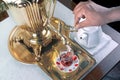 samovar on the table Royalty Free Stock Photo