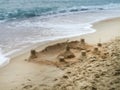 Sand castle on beach