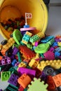 A close-up shot of scattered legos Royalty Free Stock Photo