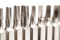 Close up shot of screw driver bits Royalty Free Stock Photo