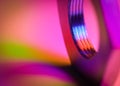 Close up shot of screw threads with colorful macro lighting effects