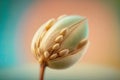 Close-up shot of a seed bud showcasing the details of its structure. Generated by AI