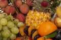 Close up shot of a selection of fruits