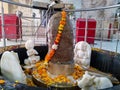 A close up shot of shiva linga. in a temple in New Delhi. Also called the Lingam Royalty Free Stock Photo