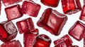 Ruby Red Ice Cubes Royalty Free Stock Photo