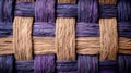 Close Up of Purple and Tan Woven Material. Generative AI