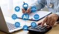 AI enhances cloud computing by optimizing service, cloud, and network integration for efficient digital operations Vouch Royalty Free Stock Photo