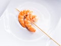 Close up shot on shrimp on white background Royalty Free Stock Photo