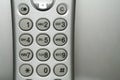 Close up shot of a silver cordless phone