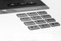 Close up shot of silver and grey phone keypad Royalty Free Stock Photo