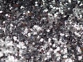 Close up shot of silver sparkling glitter